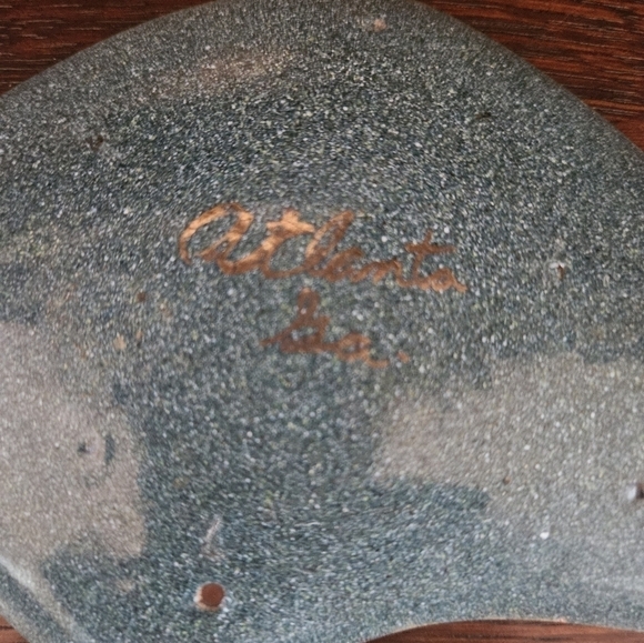 Set of 3 small mid century modern enameled studio art trinket dishes. - Picture 10 of 12